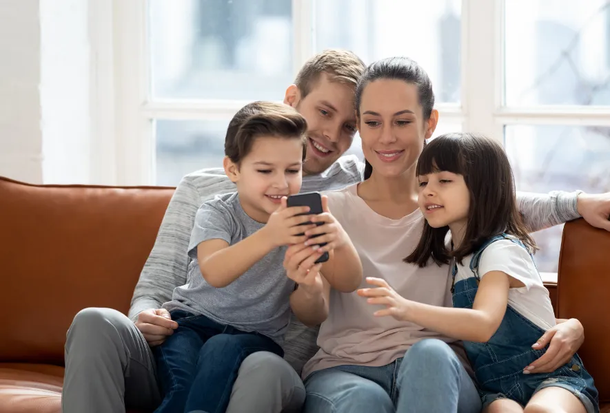 family signing mortgage loan via phone